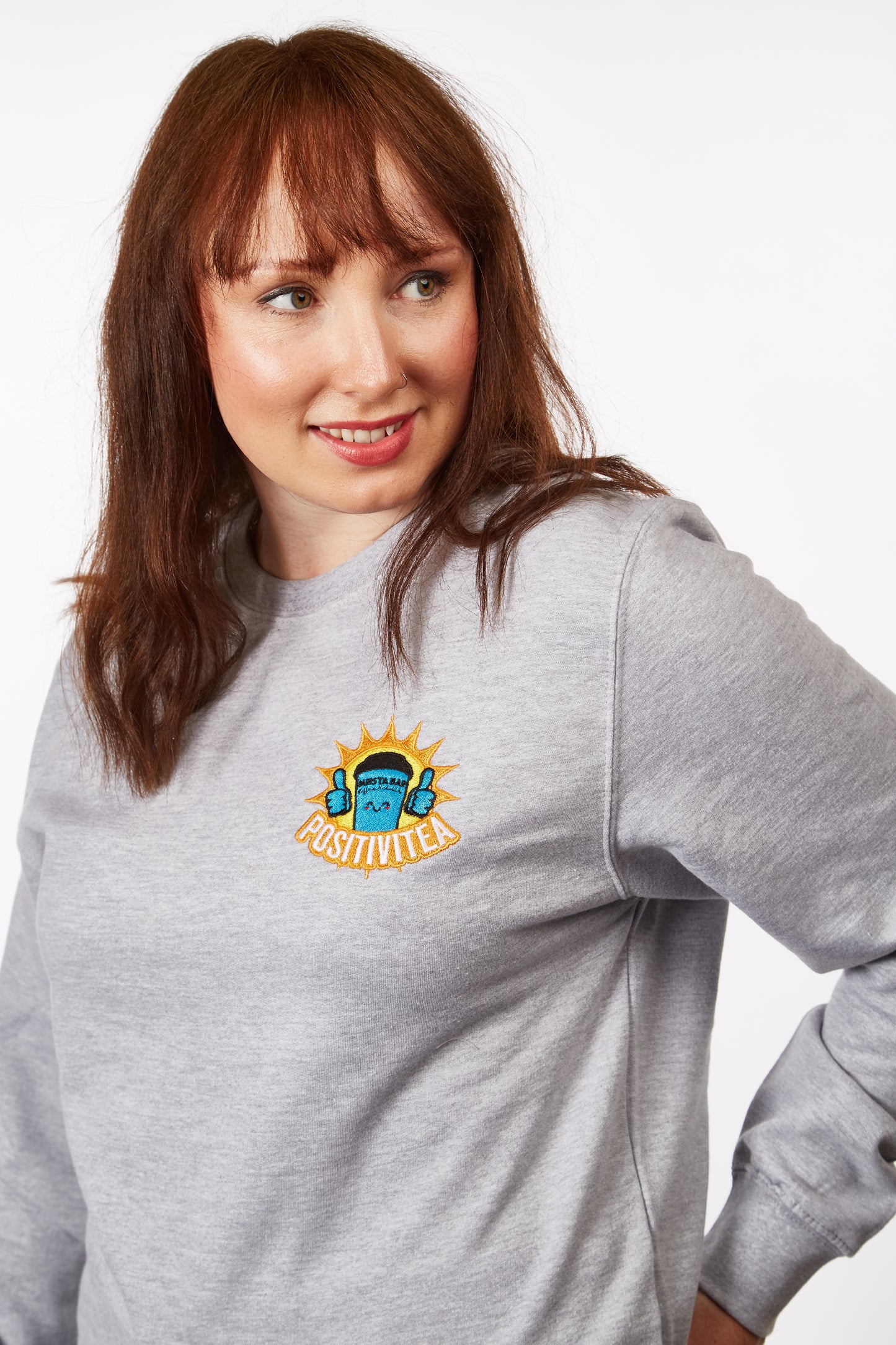 Positivitea Sweater - Heather Grey