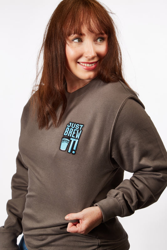 Just Brew It Sweater - Steel Grey