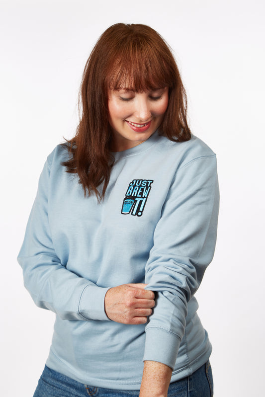 Just Brew It Sweater - Sky Blue