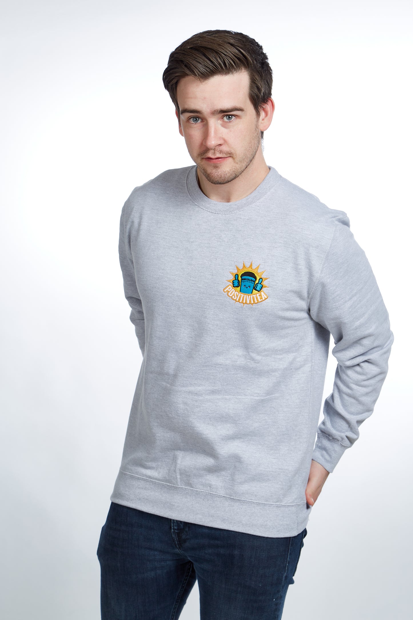 Positivitea Sweater - Heather Grey