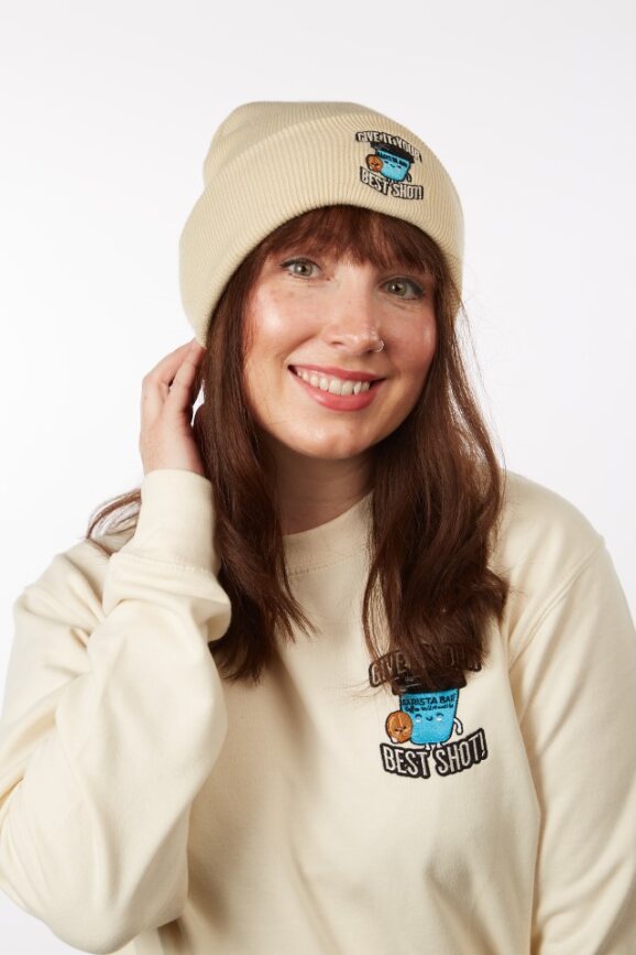 Give it your best shot Beanie Hat - Sand