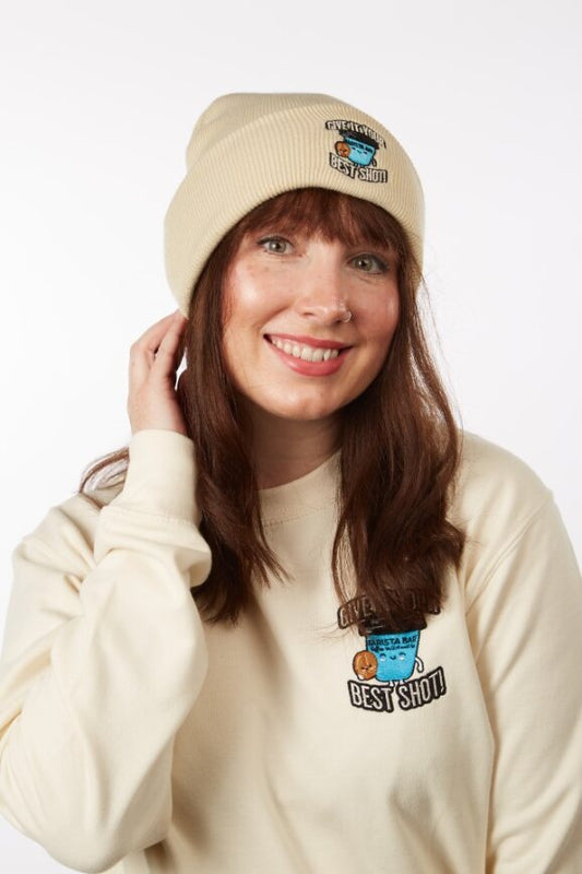 Give it your best shot Beanie Hat - Sand