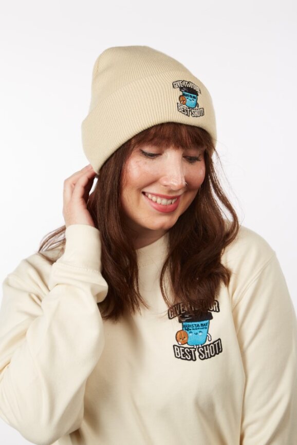 Give it your best shot Beanie Hat - Sand