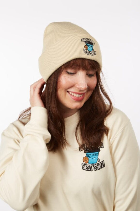 Give it your best shot Beanie Hat - Sand