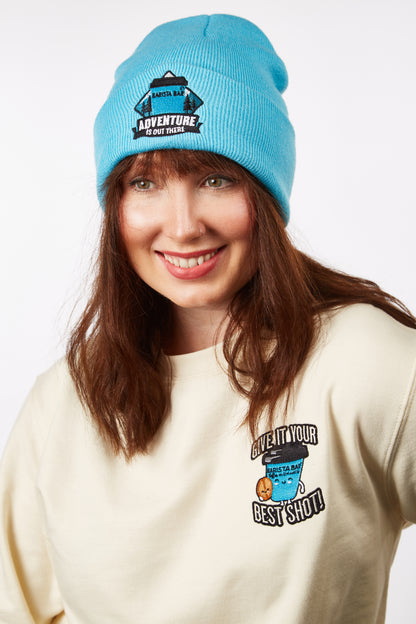 Adventure is Out There Beanie Hat - Barista Blue
