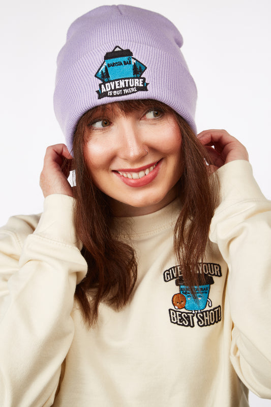 Adventure is Out There Beanie Hat - Lilac